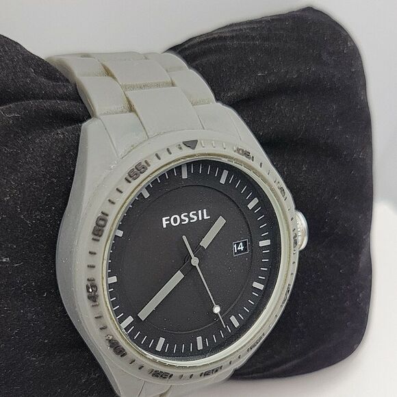 FOSSIL PR5440 Men's Silicone Analog Black Dial Quartz Genuine Wrist Watch BC28 - Picture 4 of 11
